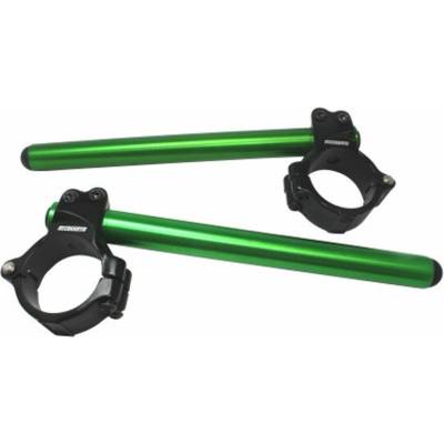 ACCOSSATO Aluminium-forged clip-ons ACCOSSATO CP003 with metal clamp composed of 2 half-rings 10 degrees inclination, green