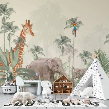 Image 1 of Art Gift Decor Детски Фототапет с животни - Приключения в джунглата