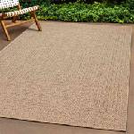Pure Line Home Килим zizur, имитация на юта, правоъгълна шарка, за закрито и открито, кафяв