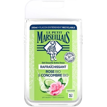 Le Petit Marseillais Extra Gentle Shower Gel Bio Rose & Bio Cucumber Osviežujúci sprchovací gél 250 ml