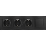 Legrand - Тройна домашна SCHUKO розетка и еднополюсен ключ č. 1 250V NILOE č (LR0001H)