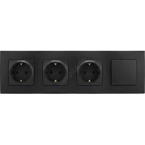 Legrand - Тройна домашна SCHUKO розетка и еднополюсен ключ č. 1 250V NILOE č (LR0001H)