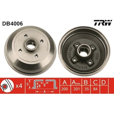 Brzdový bubon TRW DB4006