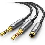 UGREEN Аудиокабел 3, 5 мм, 1x Jack - 2x Jack F/M/M, 0, 2 м, черен 20898 (20898)