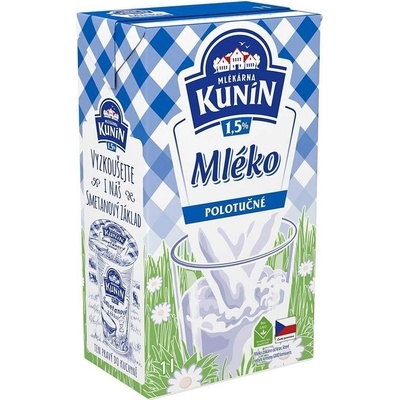 Kunín Trvanlivé polotučné mléko 1,5% 1 l