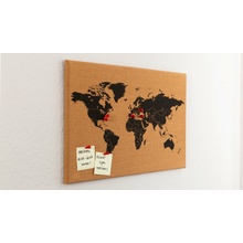 ALLboards korková nástěnka mapa světa 60 x 40 cm