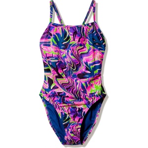 Speedo Дамски бански костюм Speedo Women's Female Printed Web Back Swimsuit - Techno Jungle / Orchid Shine - размер 38 (EU) (150-6742-0116)
