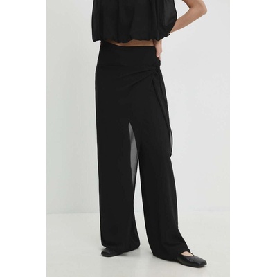 Answear Lab Панталон Answear Lab в черно с широка каройка, с висока талия (22097yp.ijs)