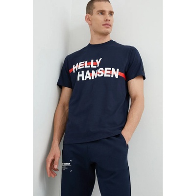 Helly Hansen Памучна тениска Helly Hansen в тъмносиньо с принт (53763)