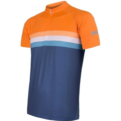 Sensor SUMMER STRIPE pánský krátky rukáv modrá/oranžová