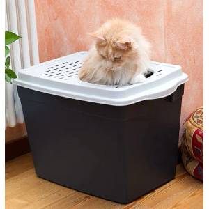 Ferplast Jumpy - Закрита тоалетна с горен вход за котки, 38, 8 x 57, 5 x h 39 см