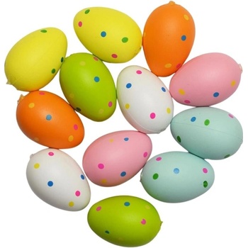 Sada plastových vajíčok bodkovaných 12 ks 4 cm