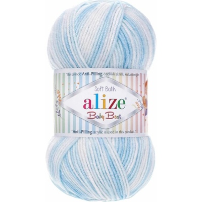 Alize příze Baby Best Batik 6669 světle modrá a bílá