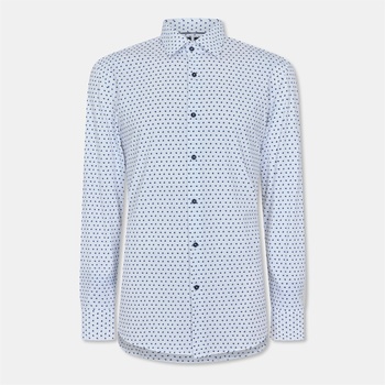 Image 1 of HUGO BOSS Men's Hank Knitted 222 Long-Sleeve Shirt - Light Blue