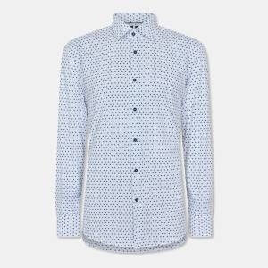 HUGO BOSS Men's Hank Knitted 222 Long-Sleeve Shirt - Light Blue