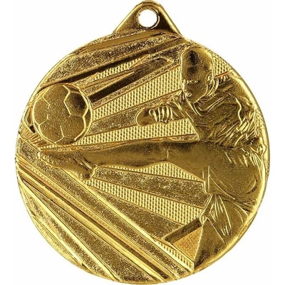 ME001 Medaila kovová Futbal ø 50mm / emblém 50mm zlatá