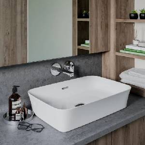 Ideal Standard Вграден смесител за мивка Ideal Standard Connect Air, чучур 19 см, гланциран хром, без скрито тяло (A7029AA)