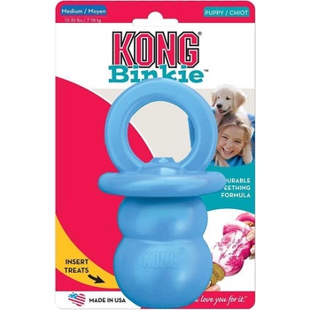 KONG Puppy Binkie Medium - Гумен биберон за дъвчене , за подрастващи кучета от средни породи, успокояващ венците