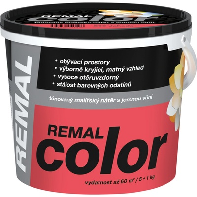 REMAL Color maliarska farba na stenu 890 jahoda, 5 + 1 kg
