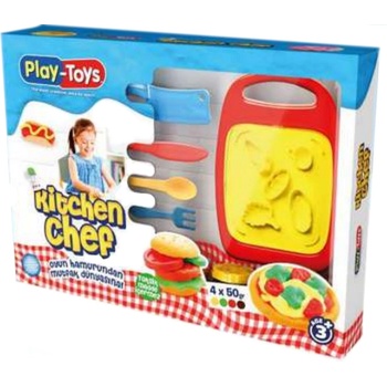 Play-Toys Игрален комлект Play-Toys - Премиум моделин, Шеф Готвачи (70126)