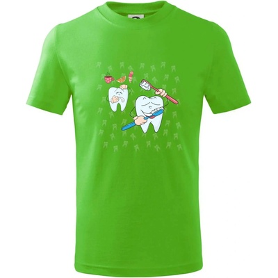 Zubárske tričko kefka a jedlo tričko detské Apple Green