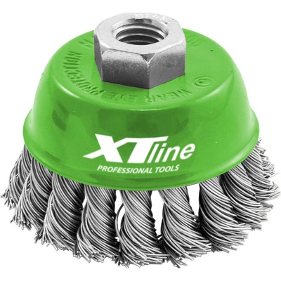 XTLINE Antikorová hrnčeková kefa zo splietaného drôtu M14 Priemer: 80 mm, Závit vretena: M14, Max. otáčky: 12500 ot/min
