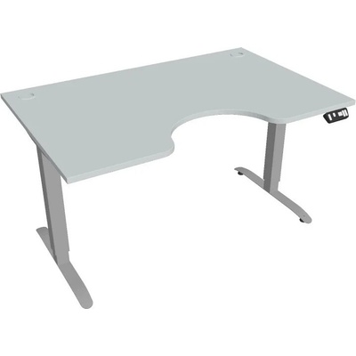 Hobis Office Pro psací stůl Motion MS ERGO 2 Šířka: 140 cm, Barva desky: šedá, Barva kovu: šedá RAL 9006 Šířka 120-180 cm / 27 barevných variant