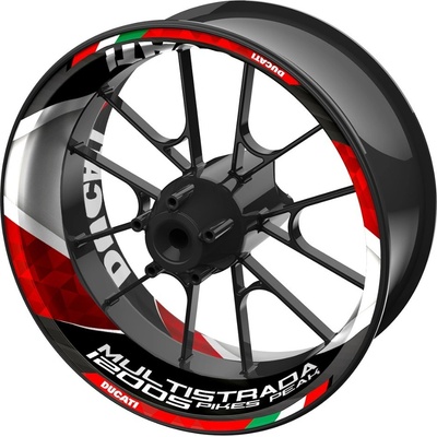 SEFIS jednodielne polepy na kolesá DUCATI Multistrada 1200S Pikes Peak červená