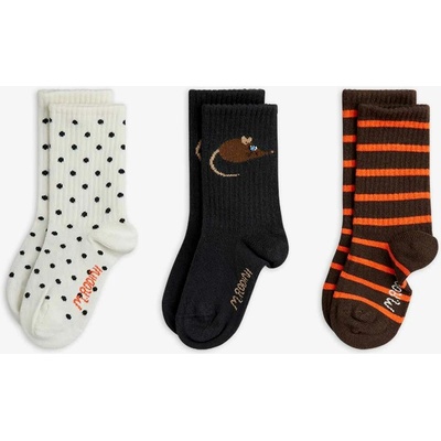 Mini Rodini 3 pack ponožek Dot smetanové