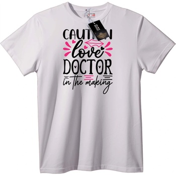 NOONEBRAND Тениска Внимание Лекар по Любов - 2XL, Black