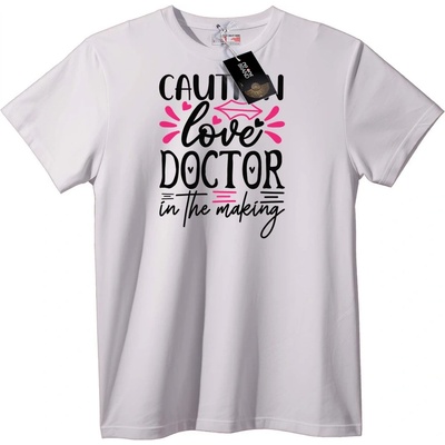 NOONEBRAND Тениска Внимание Лекар по Любов - 2XL, Black