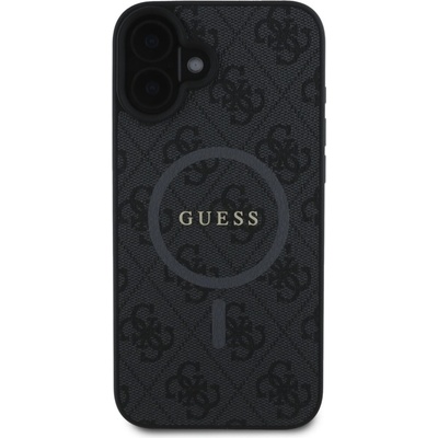 GUESS Гръб Guess PU Leather 4G Colored Ring MagSafe Case за iPhone 16 Plus - Черен