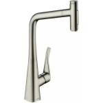 Hansgrohe Кухненски смесител с изваждащ се душ Hansgrohe Metris Select M71 320 с 2 струи неръждаема стомана без sBox (73820800)