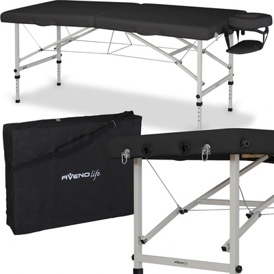 AVENO LIFE Hliníkový masážny stôl TORINA 71 cm - čierny