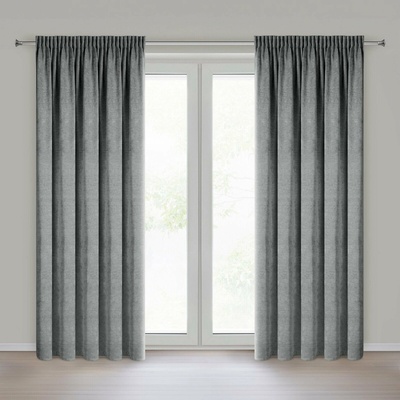 EUROFIRANY ZATEMŇOVACÍ ZÁVĚS NA PÁSCE NESKA 140X270 CM ŠEDÁ