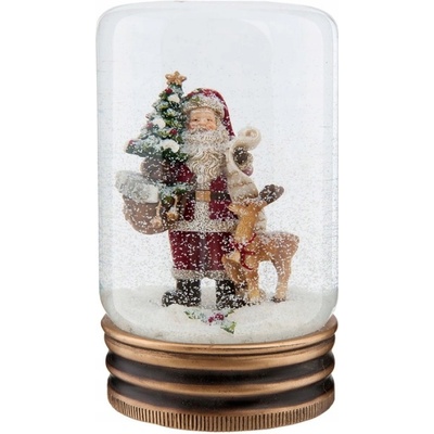 Clayre & Eef Snehová guľa Santa Claus v slalome A