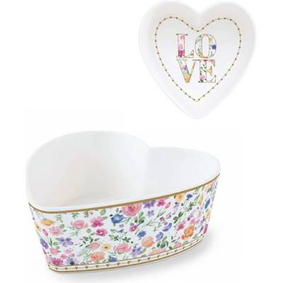 Easy Life Porcelánová miska ve tvaru srdce Mon Amour 15 cm