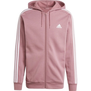 Adidas Мъжки суичър Adidas Essentials Fleece 3-Stripes Full-Zip Hoodie Mens - Crimson