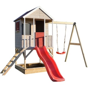 Wendi Toys Summer Adventure House с платформа, пързалка и люлка (ТТM9R)