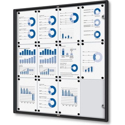 Jansen Display Interiérová vitrína Economy 12 x A4 - plechová zadná stena 931 x 963 mm