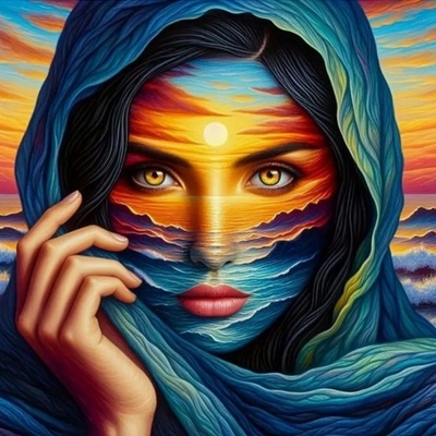 Norimpex - Puzzle Diamant painting: Woman on a desert background 30x40cm - 1 - 39 piese