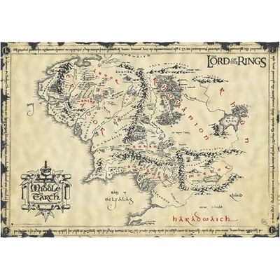 imago Pergamenový plagát Pán prsteňov - Mapa Stredozeme