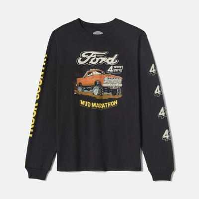 Brixton tričko Ford Mud Marathon L/S Stt Burnt Rubber