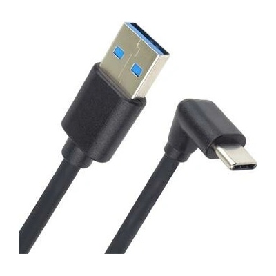 PremiumCord ku31cze3bk USB typ C/M zahnutý konektor 90° - USB 3.0 A/M 3m