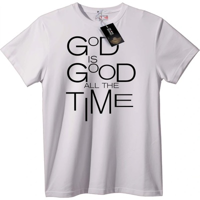 NOONEBRAND Тениска Бог е Бог по всяко време - 6XL, Black