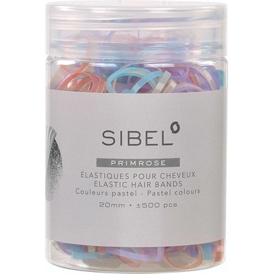 Gumičky do vlasov Sibel Primrose - 20 mm, 500 ks, pastelové (4432952)