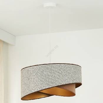 Brilagi - LED Пендел LYRA 1xE27/15W/230V сив/кремав/златист (BG1737)