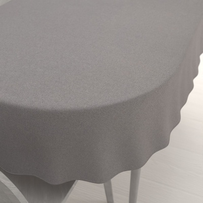 Biante Veľký oválny obrus BKR-503 Sivý režný 240x280 cm
