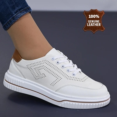 Обувки естествена кожа SW-4002 White