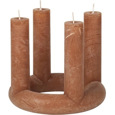 Kulatý adventní svícen 4 svíčky průměr 20 cm Broste LUCILLE - světle hnědý